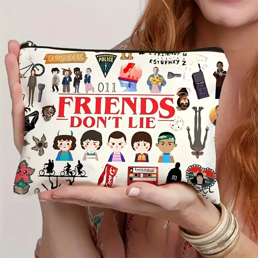 un programme tv trousse de maquillage-sac à fermeture éclair multifonctionnel mignon pour femmes, sac de rangement de bijoux, petit sac de rangement à fermeture éclair de voyage parfait