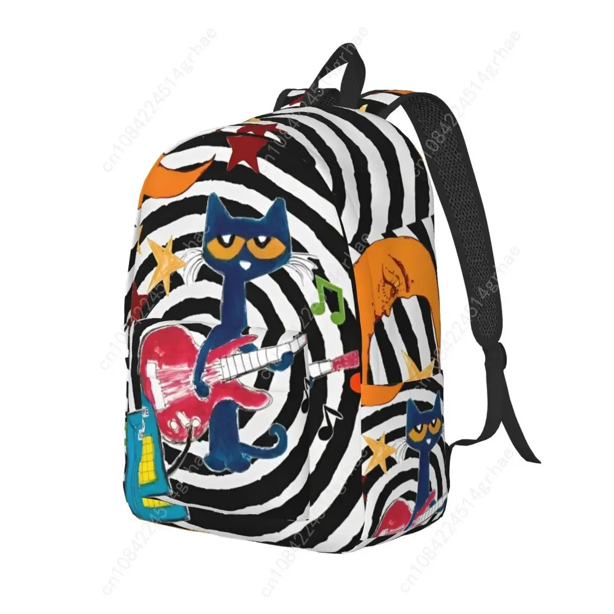sac à dos cool pour lycée, randonnée et voyage, motif pete le chat et les chats de dessin animé, avec motif 'i love my white shoes', pour hommes et femmes, sacs en toile pour ordinateur portable