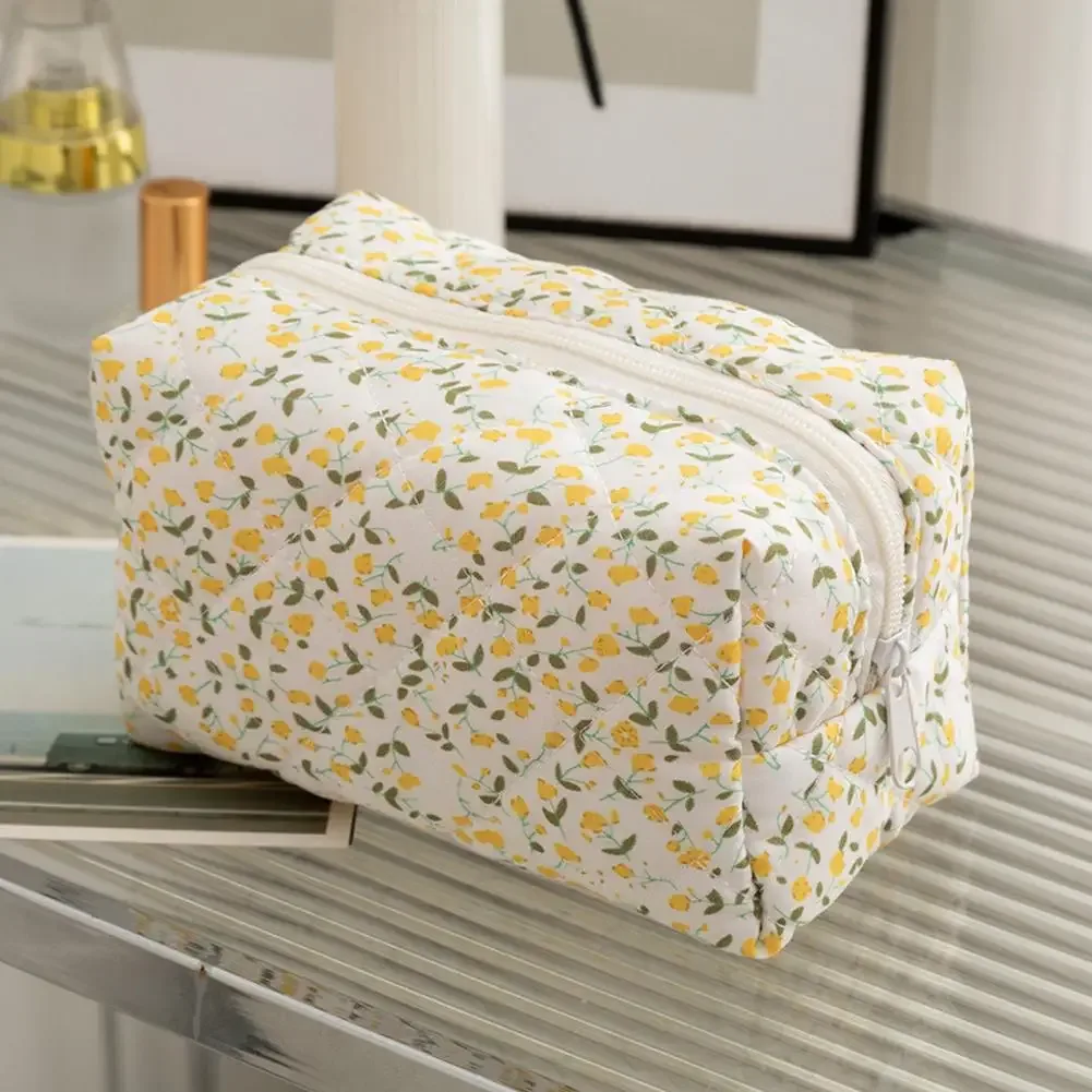 trousse de maquillage de voyage florale pour femmes, pochette de rangement pour articles de toilette de grande capacité, étui à cosmétiques souple b8h9