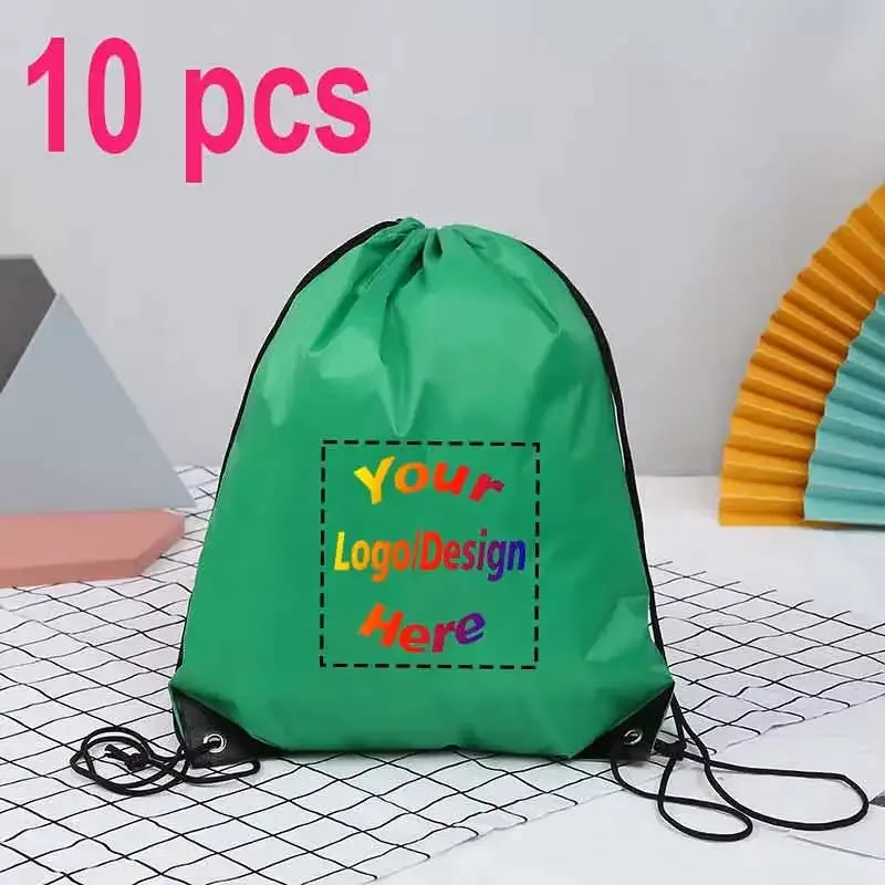 10 sacs à dos personnalisés avec cordon de serrage, imperméables, pour la gym, le sport, le football, sacs promotionnels décontractés pour l'extérieur, impression de logo
