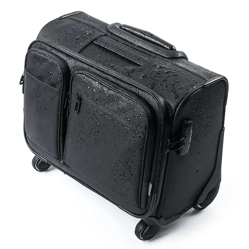 valise à roulettes professionnelle pour homme, bagage cabine 15,6 pouces, sac de voyage super étanche, valise pilote à roulettes