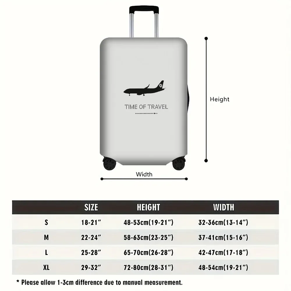 1 housse de bagage minimaliste à imprimé avion pour bagages de 18 à 32 pouces ; accessoires de voyage anti-poussière et élastiques pour une protection efficace