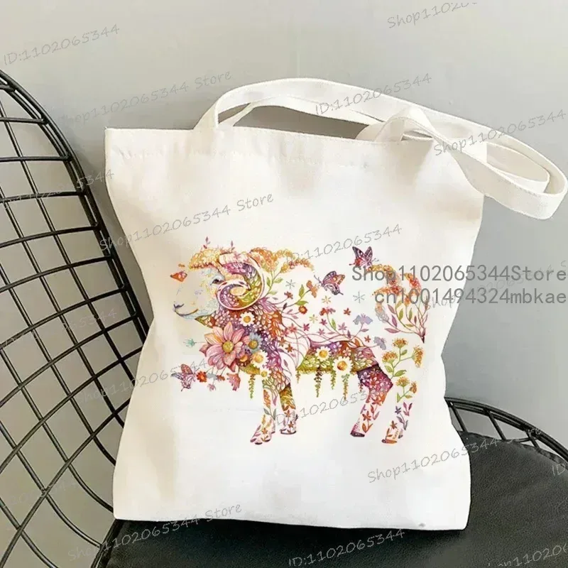sac à main chat et fleur pour femmes, vintage, esthétique, design chaton, sacs de shopping, fourre-tout réutilisable pour adolescentes, sac à bandoulière