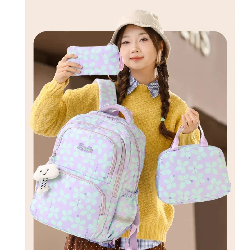 Ensemble de sacs à dos à roulettes pour filles, pour les élèves du primaire (3e, 6e et 9e années) et les collégiens, 3 pièces