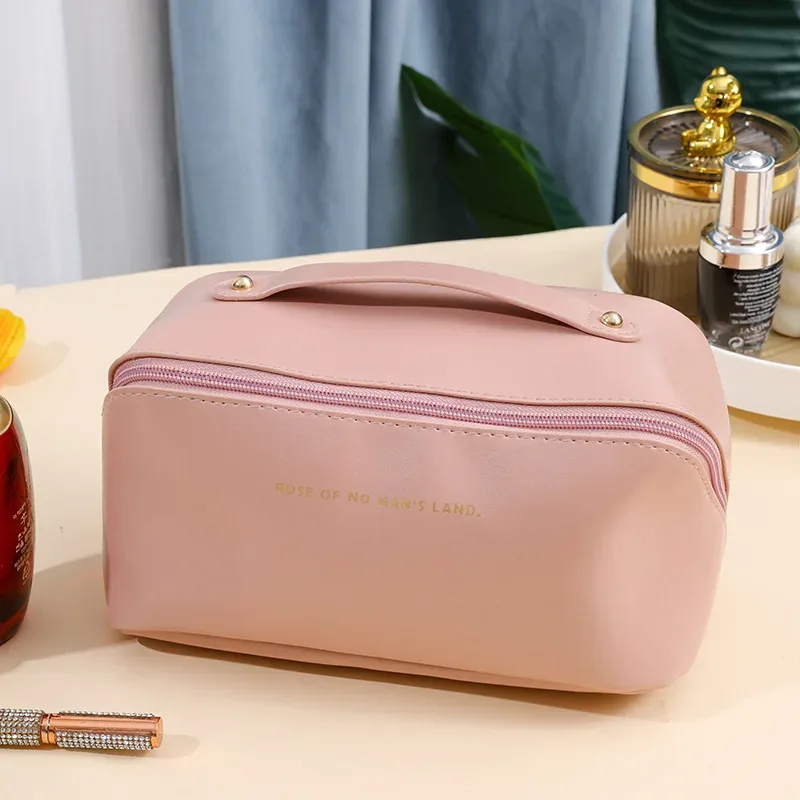trousse de maquillage femme, sac de rangement cosmétique de luxe, boîte de voyage zippée pour maquillage et articles de toilette