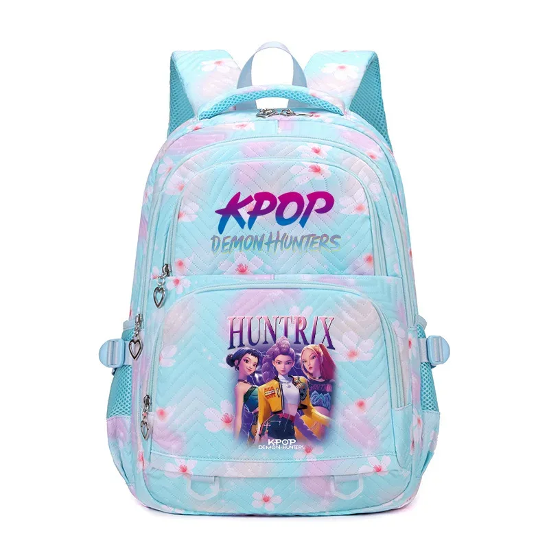 kpop demon hunters – sacs à dos imperméables de grande capacité, sacs d'école tendance avec imprimé de fleurs, sacs d'école pour ordinateur portable pour femmes et hommes, cadeau