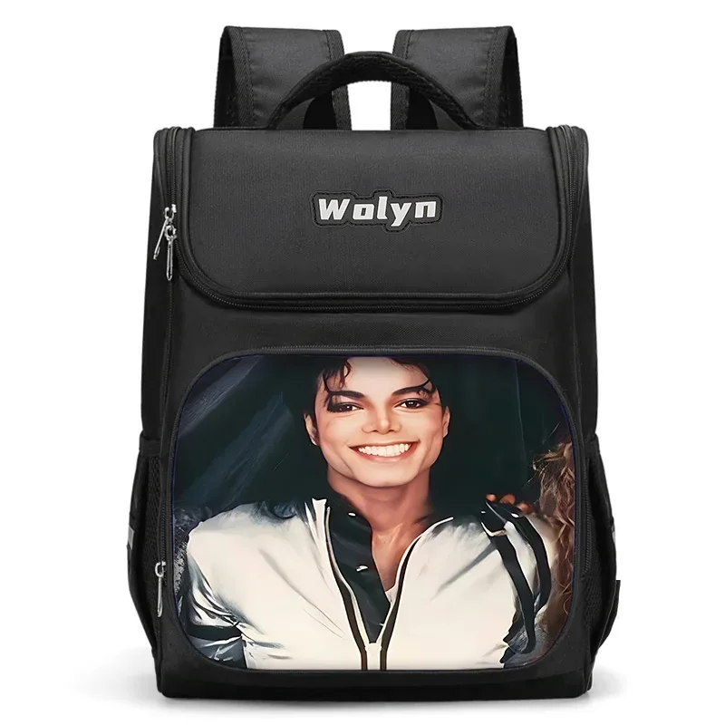 grand sac à dos michael jackson pour enfants, sac d'école pour garçons et filles, sac à dos de voyage pour hommes et femmes, durable et multi-compartiments