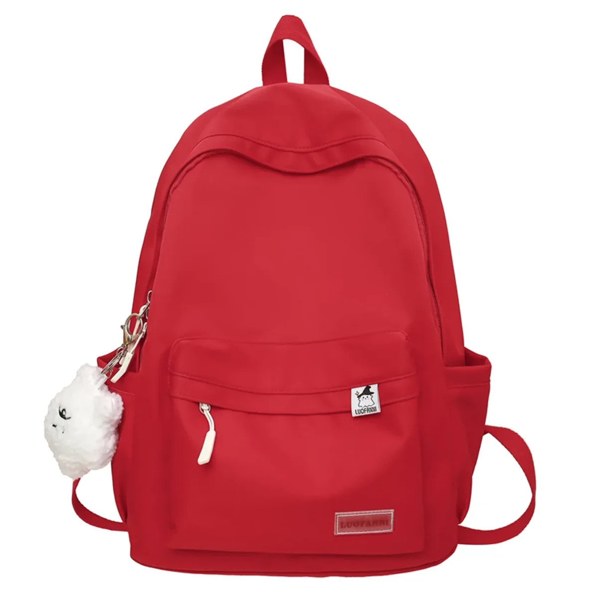 sac à dos de voyage étanche pour femme, cartable pour ordinateur portable, sac d'école en nylon kawaii, sac à dos d'étudiant, mode étudiante, femme, rouge, mignon