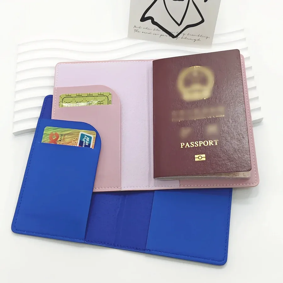 porte-passeport en cuir pu, étui de voyage, accessoires de voyage, portefeuille tendance pour filles et garçons