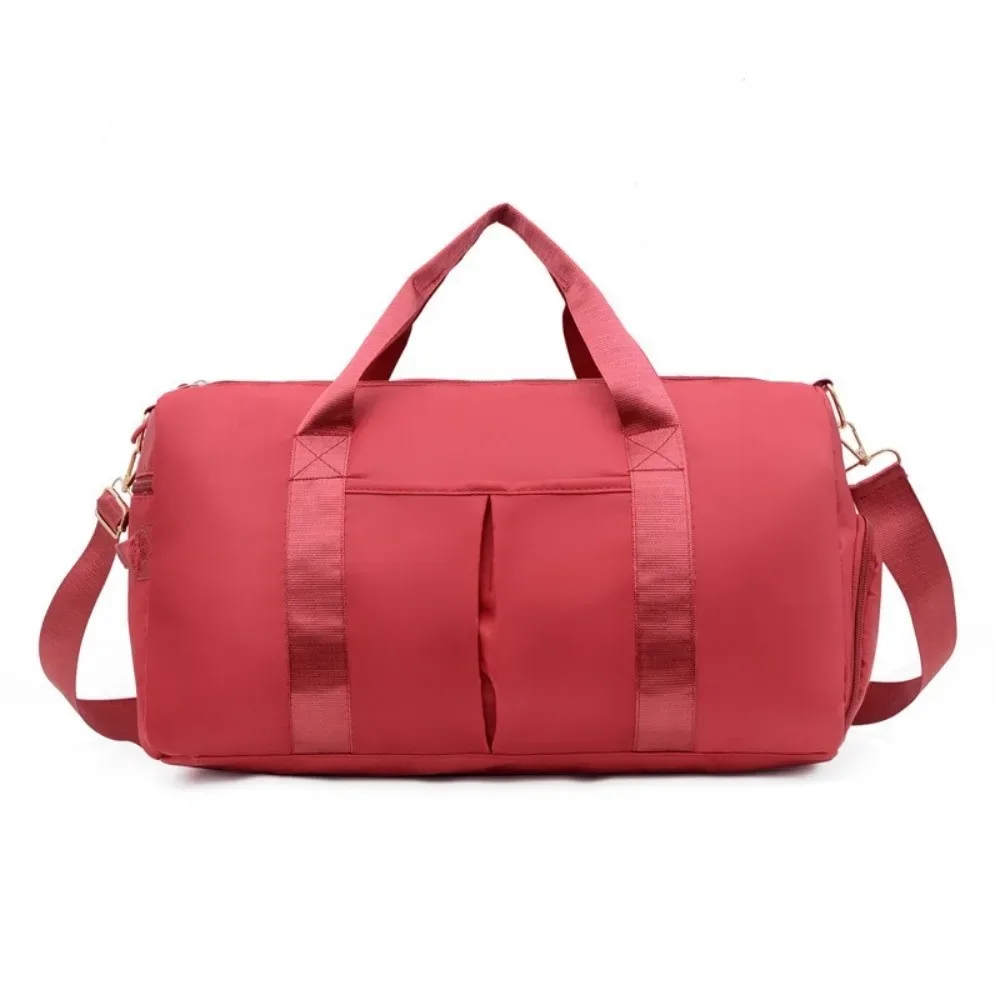 sac de voyage oxford, sac de sport en nylon multicouche pour courtes distances avec compartiment à chaussures, couleur unie, grande capacité, sac à main