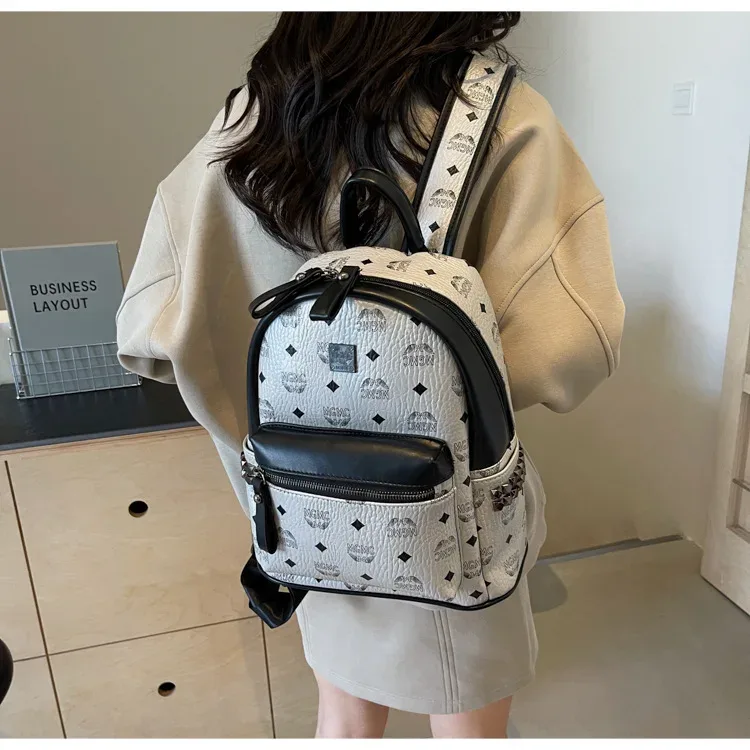 sac à dos imprimé rétro pour femmes, grande capacité, sac d'école de voyage à la mode, sac polyvalent et élégant pour femmes