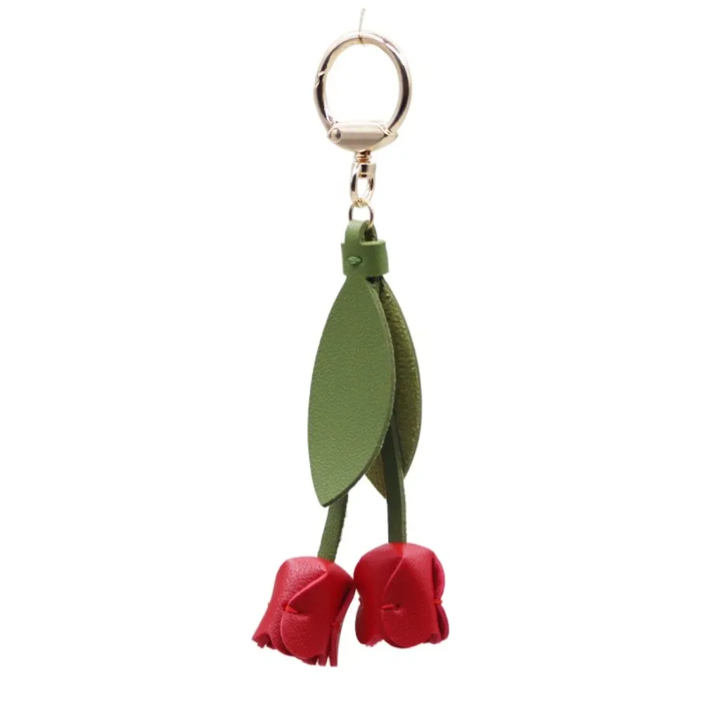 pendentif de sac tulipe douce, style coréen dopamine, décoration de sac à dos fraîche, accessoires assortis au sac, breloques de sac, cordon floral pour femme