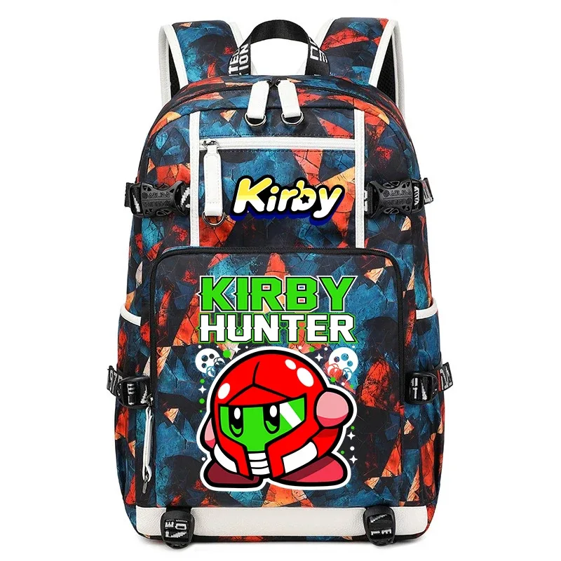sac à dos d'étudiant imprimé dessin animé kirby, sac d'école de voyage de grande capacité pour enfants et adolescents