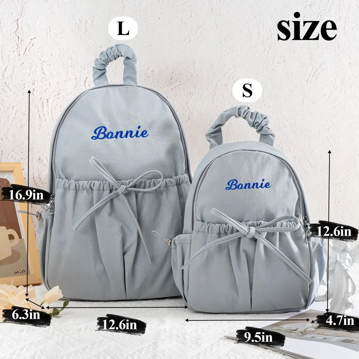 sac à dos personnalisé pour tout-petits, mignon, avec nœud, sac à dos de danse de ballet personnalisé avec nom, sac à livres pour cadeaux de classe de danse pour filles
