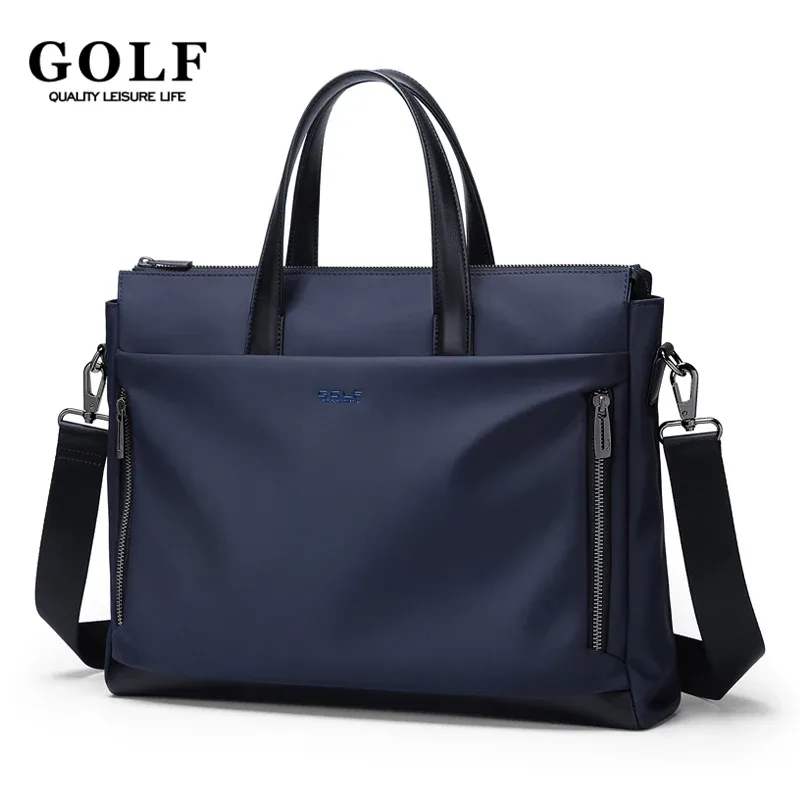 Porte-documents de GOLF en Nylon avec poignée en cuir, sac à bandoulière, sacs pour ordinateur portable de bureau pour hommes, sacs à main étanches de 15 pouces