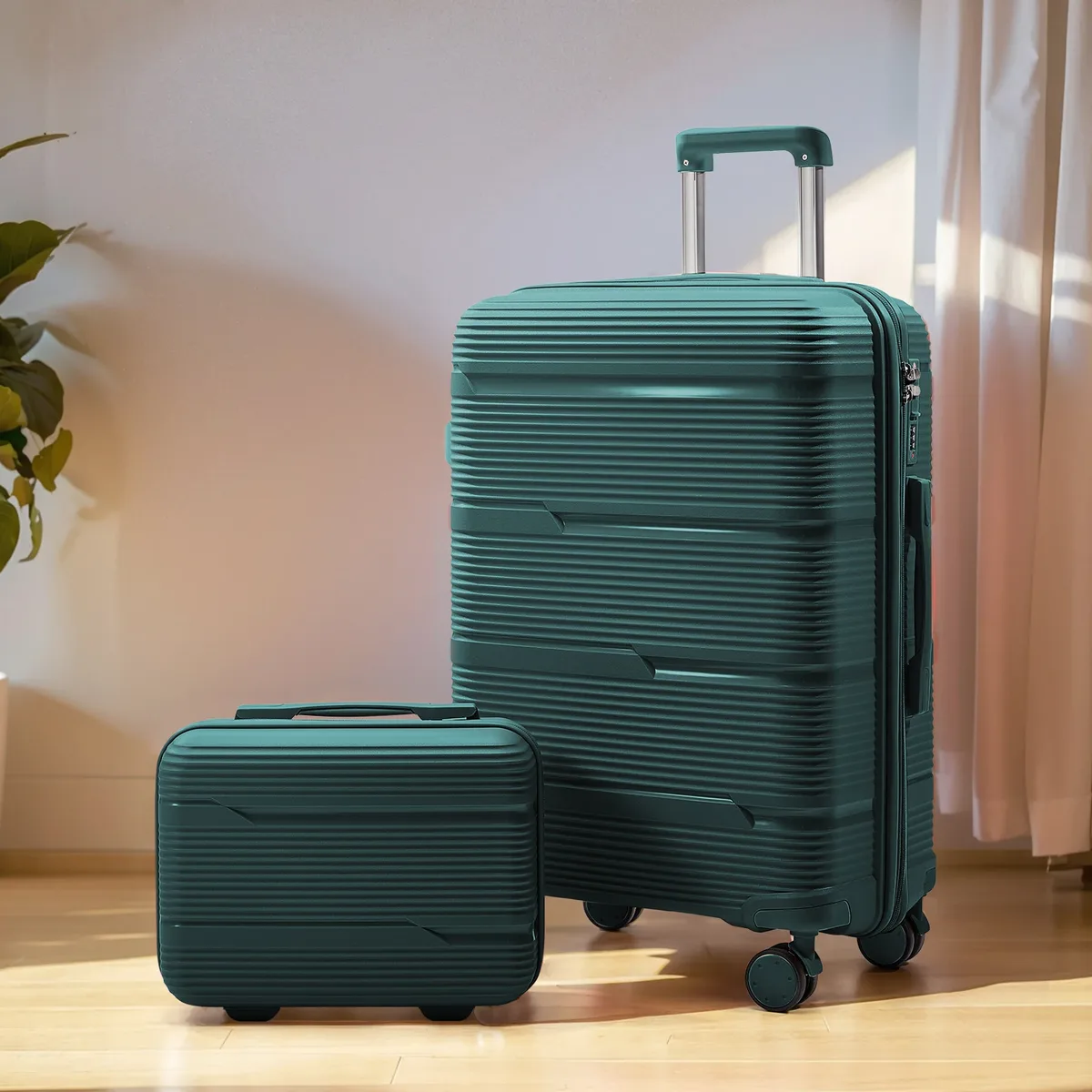 valise de voyage à roulettes, valise d'embarquement à main, ensemble de cabine avec étui à cosmétiques, roues tournantes, valise à roulettes de voyage, 13 ", 20"
