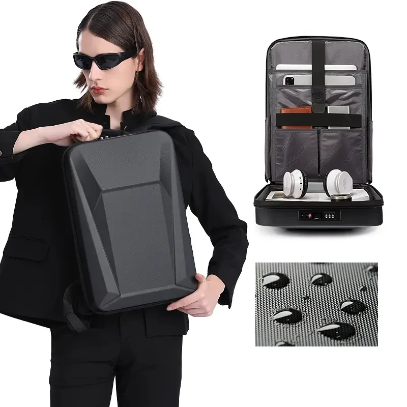 bange sac à dos multifonction série coque dure hommes anti-vol étanche ordinateur portable mâle sac à dos mot de passe d'affaires