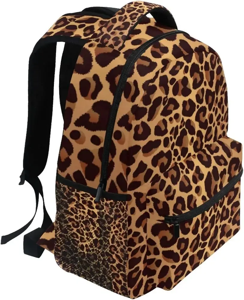 sac à dos imprimé léopard animal, sac à bandoulière pour livre d'école, sac à dos de voyage pour garçons, filles, hommes et femmes