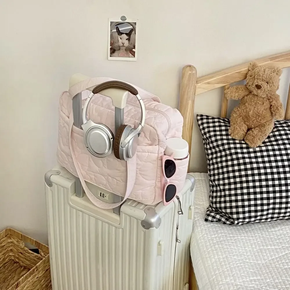 sac sous les bras décontracté, sac de voyage, style coréen, couleur unie, sac pour maman, fourre-tout en forme de cœur, sac de rangement de voyage pour femmes