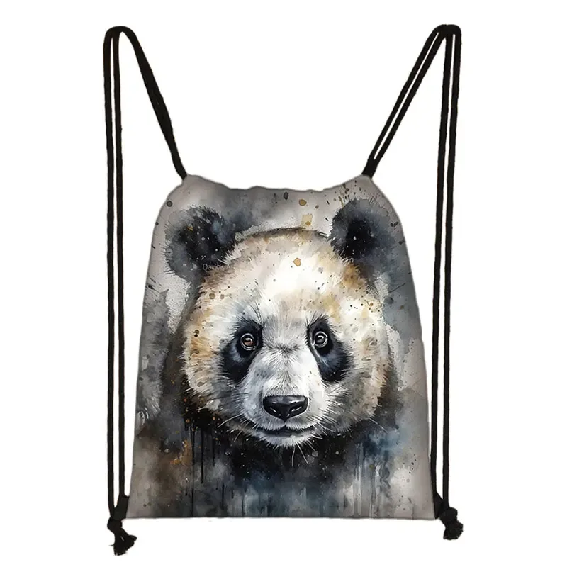 sac à dos imprimé animal théâtre l loup éléphant cheval, sacs à cordon de proximité pour femmes, sac de rangement mode pour adolescentes, sacs à livres kawaii pour filles, cadeau