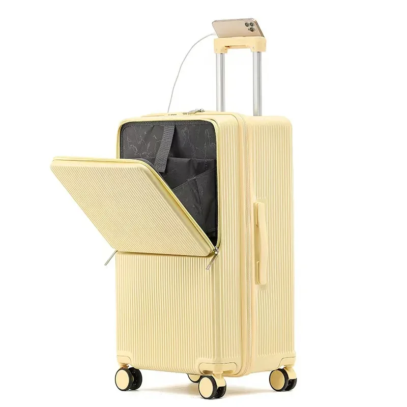 valise à ouverture avant 20 pouces boîte d'embarquement boîtier de chariot 28/30 pouces bagages grande capacité cadre en aluminium valise boîte de mot de passe