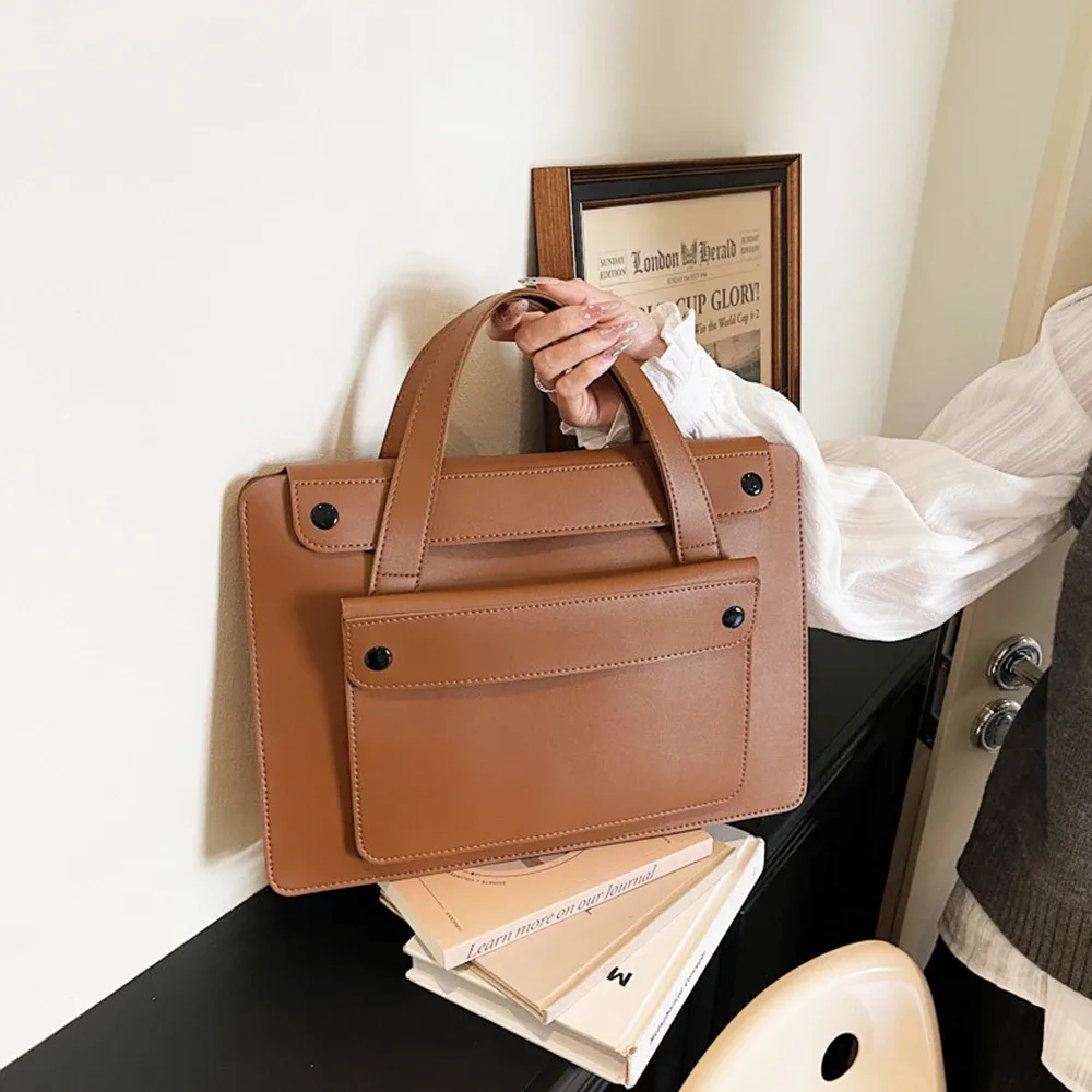 sac à main de luxe personnalisé pour le bureau, sac de transport pour femme en cuir pu, grande capacité, sac pour ordinateur portable de 14 pouces