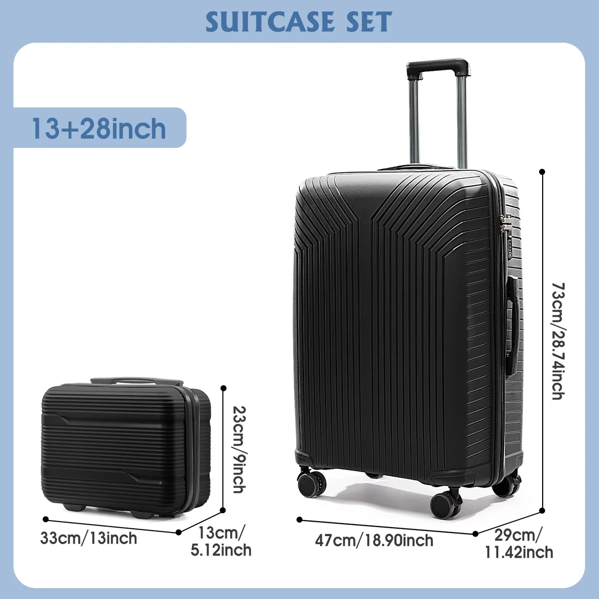 valise de cabine durable en matériau pp, fermeture à glissière et verrouillage par mot de passe, voyage d'affaires, cabine, coffre gonflable, nouveau, 2024, 13, 20/28