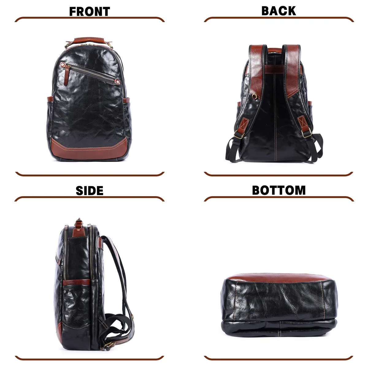 s.worker – sac à dos en cuir véritable pour hommes, sacs d'école décontractés en cuir de vache de qualité supérieure, sacs pour ordinateur portable de 15 pouces, sac à dos de voyage, cadeau pour hommes