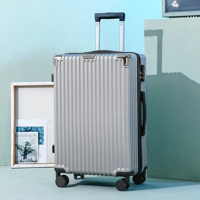 bagage pour hommes 22-24 pouces grande capacité épaissi valise de voyage durable avec mot de passe serrure étudiant valise en cuir bagage à main