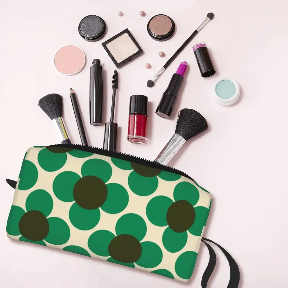 orla kiely-trousse de toilette de voyage à imprimé personnalisé de fleur d'émeraude, sacs de rangement de maquillage et de cosmétique pour femme, trousse de trousse dopp