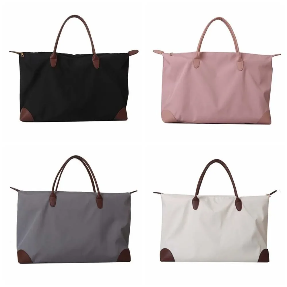 sac fourre-tout oxford de couleur unie, imperméable, grande capacité, sac à bandoulière en nylon, sac de shopping, style coréen, sac simple sous le bras, pour l'extérieur