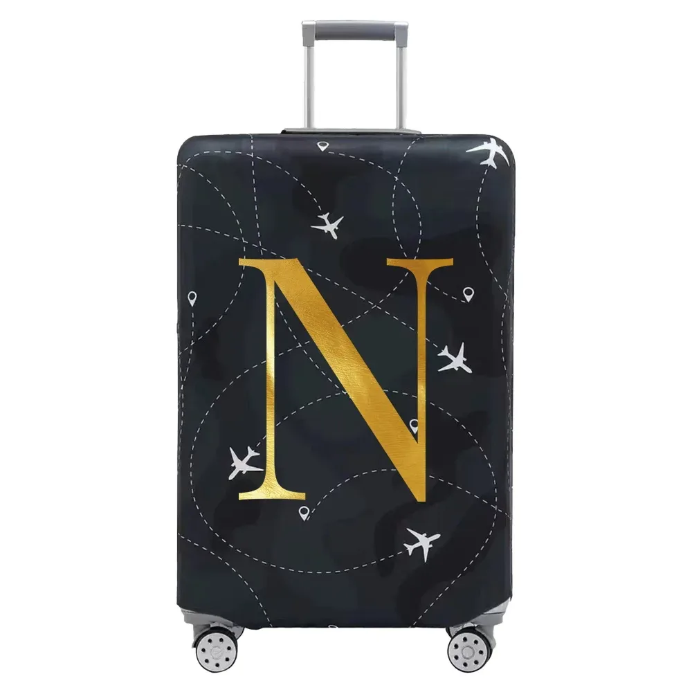 housse de protection pour compartiment à bagages, série de lettres, housse anti-poussière en tissu noir résistant à l'usure pour étui de voyage de 18 à 32 pouces