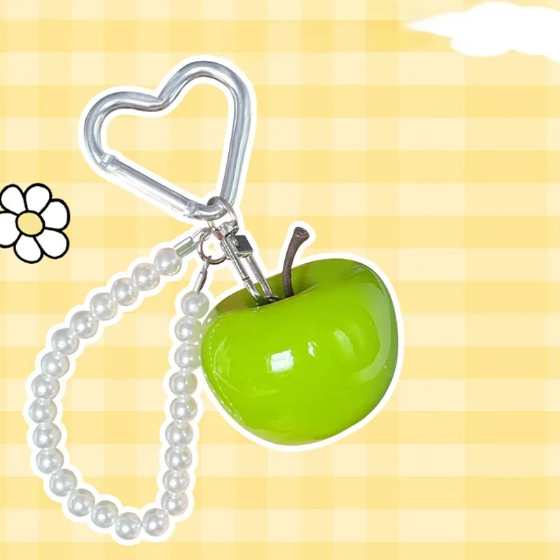 porte-clés pomme en résine, pendentif mignon pour sac, breloque pour clés de voiture, décoration créative pour sac à main et sac à dos, mini ornement, cadeau