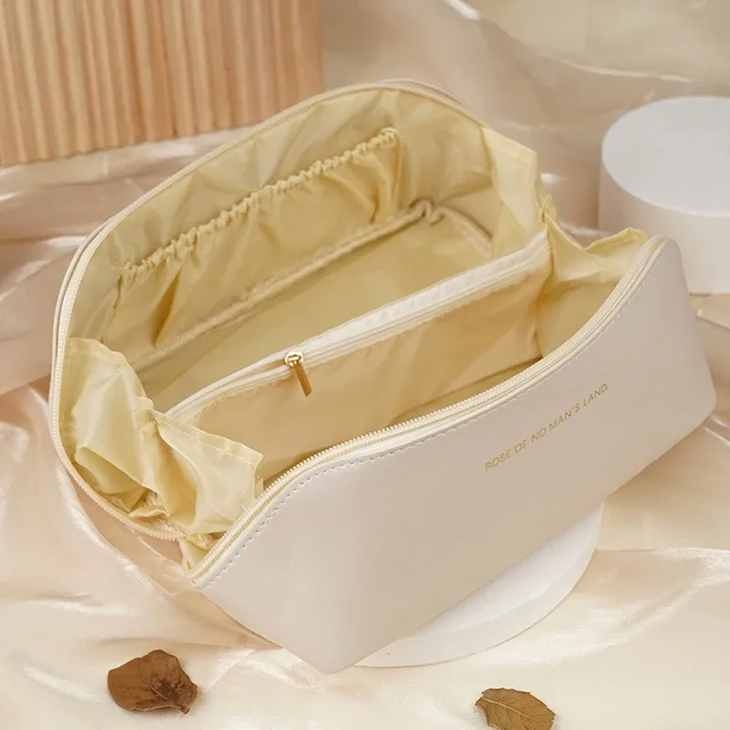 trousse de maquillage grande capacité pour femme, sac de toilette, étui de rangement, pochette de luxe, organisateur de voyage zippé ﻿