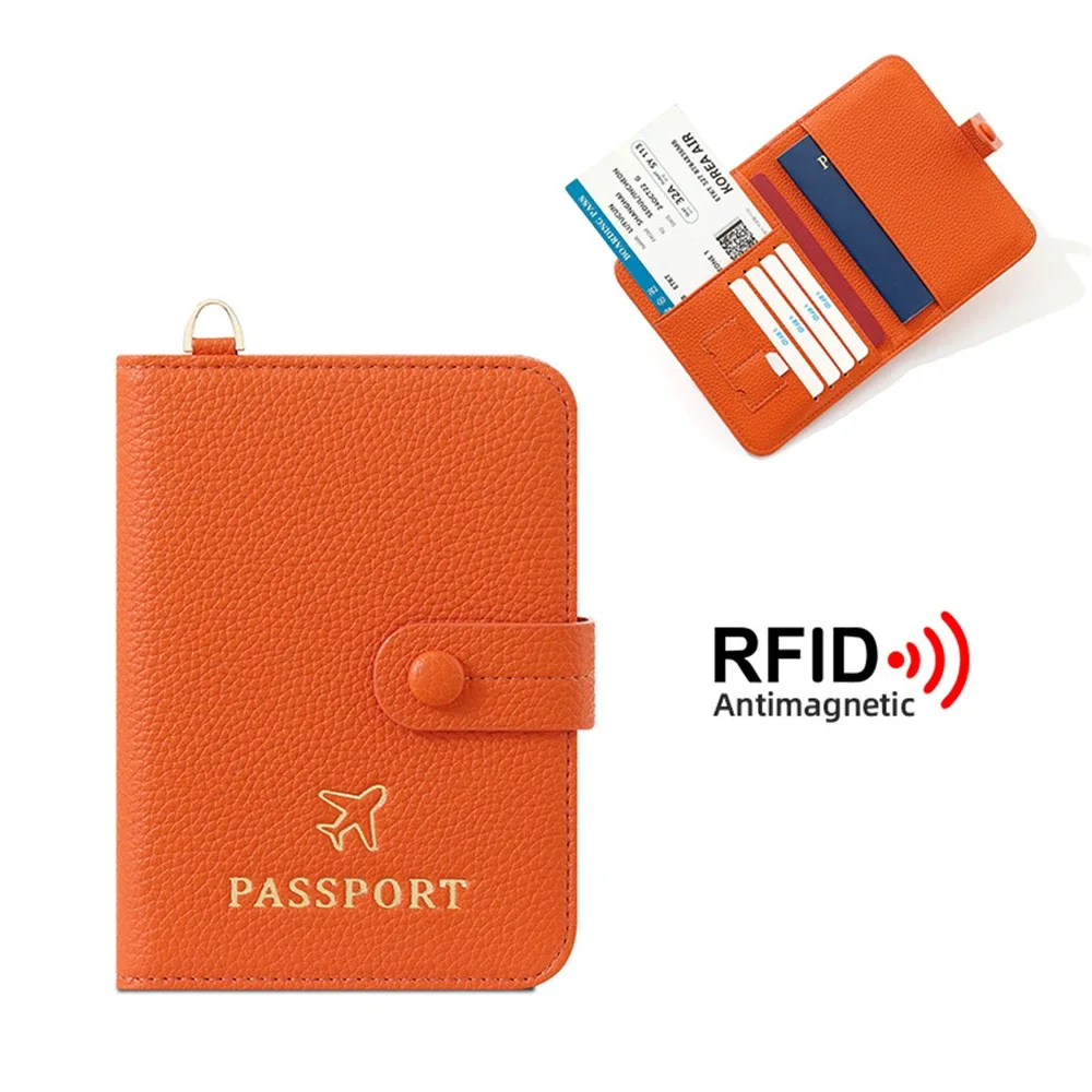 porte-passeport de voyage personnalisé pour femme avec protection rfid, étui de passeport à porter autour du cou avec porte-cartes en cuir