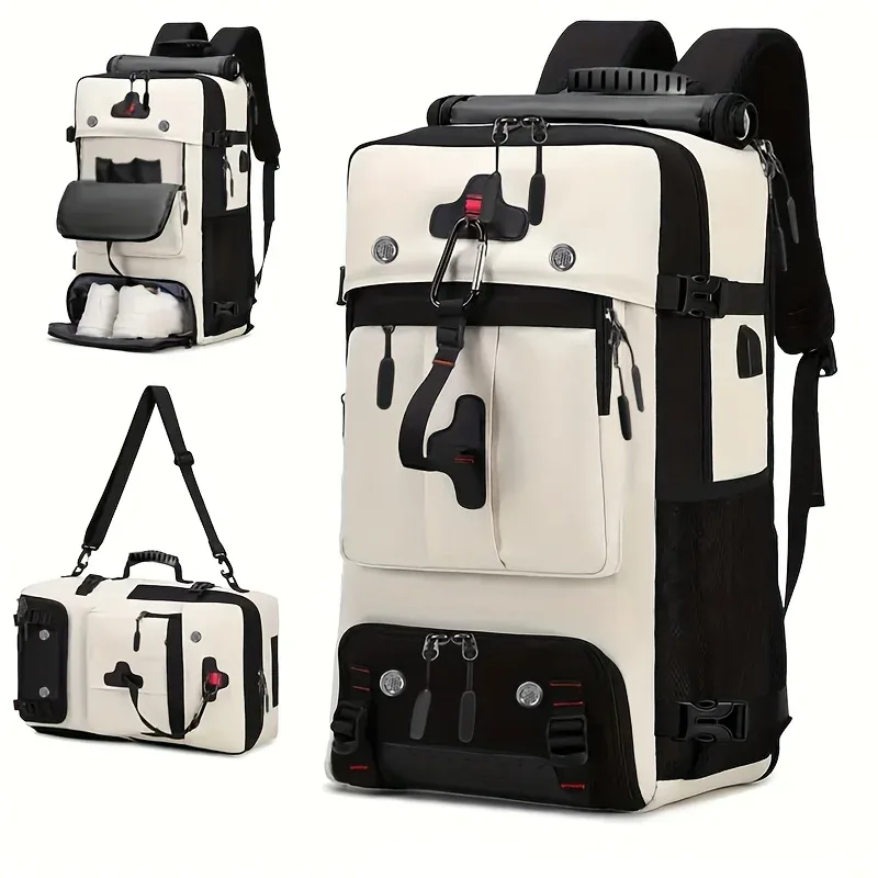 convient pour la randonnée et le camping en plein air – une sacoche polyvalente trois-en-un. un sac à dos de voyage spacieux avec compartiment à chaussures