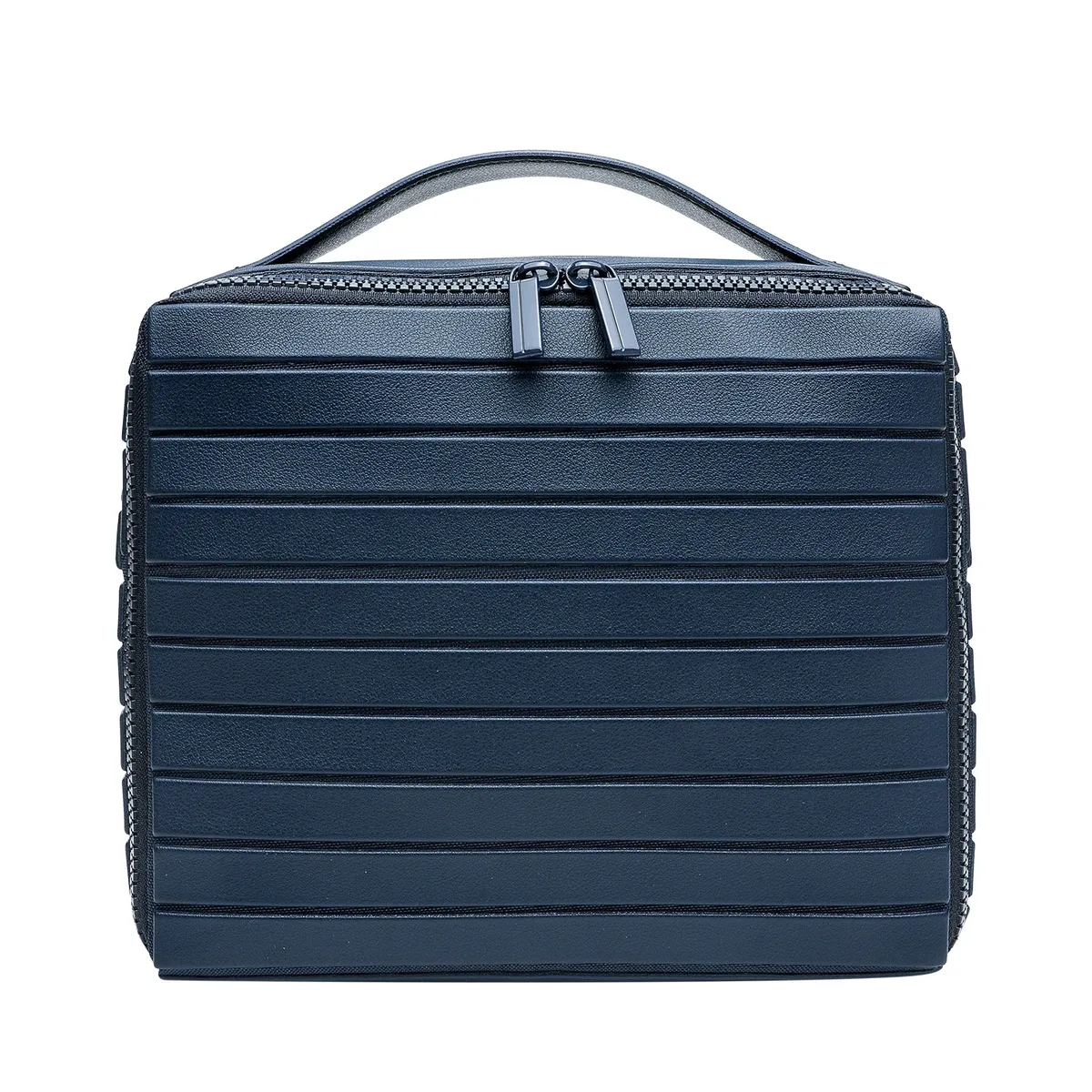 nouvelle trousse de toilette portable grande capacité à rayures 2026 pour femme – organisateur de maquillage multifonctionnel