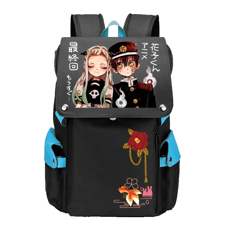 hanako-kun – grand sac à dos de voyage pour garçons et adolescents, cartable d'école animé avec chargeur usb, oxford, pour ordinateur portable