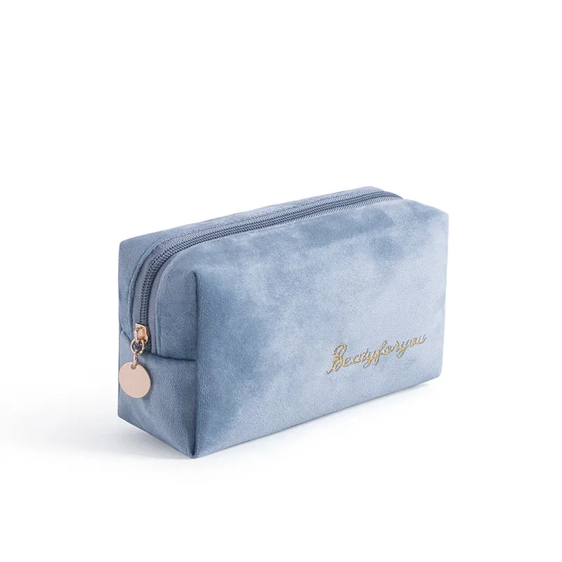 sac de rangement de maquillage en velours doux pour femme, trousse de toilette pour coussinets, trousse de maquillage de voyage gt, trousse de beauté pour évaluateurs