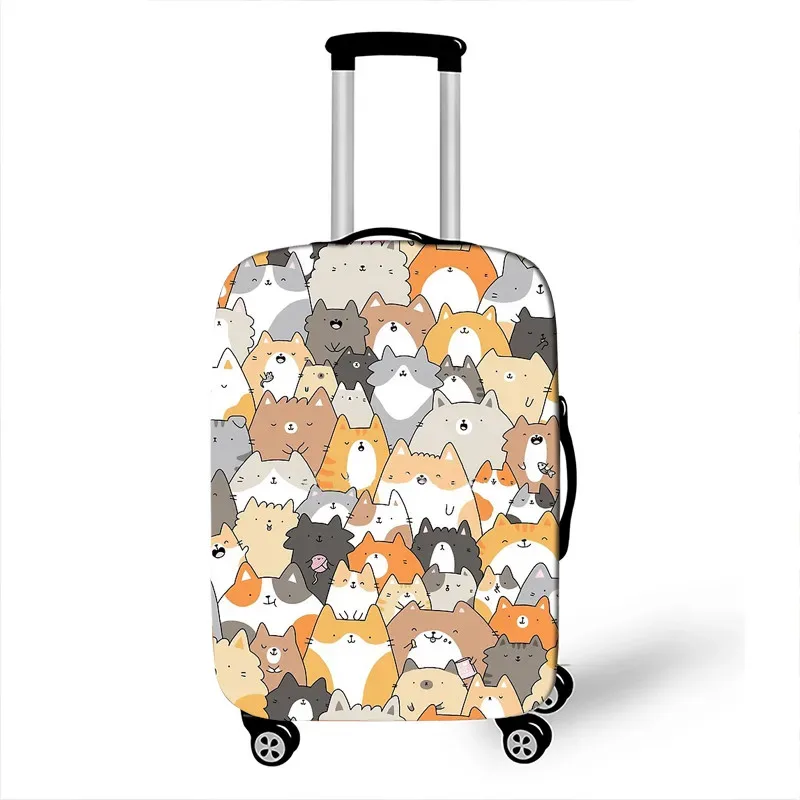 housse de bagage imprimée chien/chat mignon, accessoires de voyage, housses de bagages anti-poussière, housse de valise élastique pour boîtier de chariot
