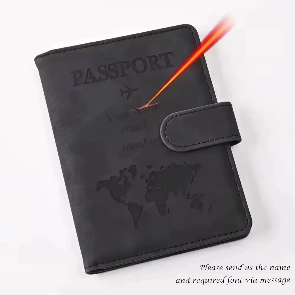 protège-passeport personnalisé avec nom pour couples, étui en cuir pu pour passeport, cartes d'identité et bancaires, accessoires de voyage, porte-passeport sur mesure, cadeau de voyage, organiseur de documents