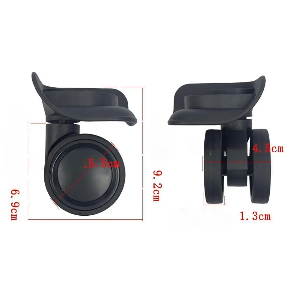 roues de remplacement pour bagages, 2 pièces, roulettes de réparation pour valise, accessoires résistants à l'usure, installation facile, roues pour valise