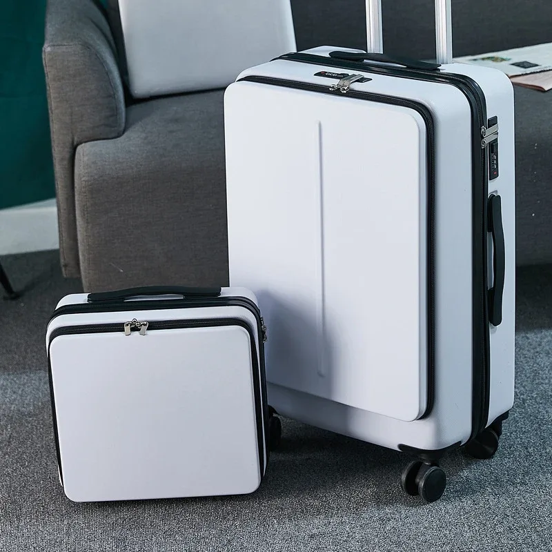 valise à roulettes avec sac pour ordinateur portable pour homme, voyage d'affaires, roue universelle, chariot, boîte pc, bagage à roulettes, nouveau, 20 po, 24 po