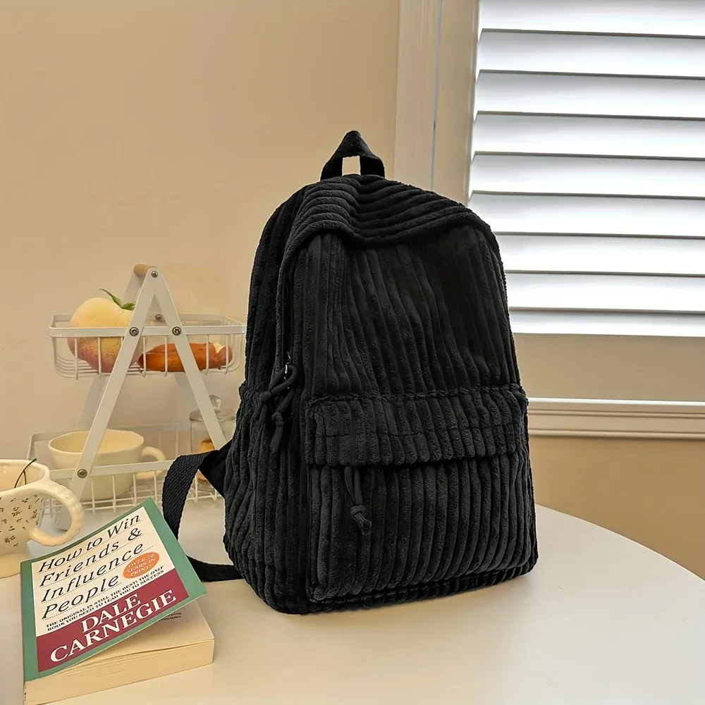sac à dos en velours côtelé de style coréen, nouveau sac à dos polyvalent pour femmes, sac à dos de voyage pour étudiants, sacs à dos de grande capacité pour les trajets quotidiens