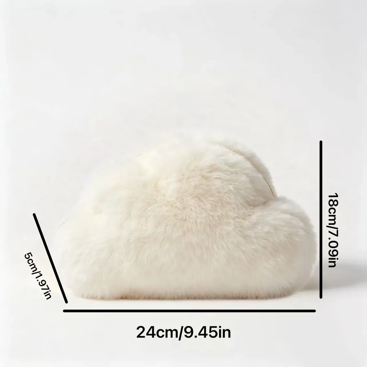 joli sac de maquillage en peluche en forme de nuage, sac de rangement cosmétique en peluche douce, sac de rangement de voyage avec fermeture éclair pour produits de beauté
