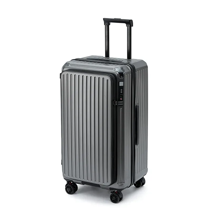 Valise extensible multifonctionnelle de 20 pouces avec compartiment à ouverture frontale compatible avec la carte d'embarquement pour hommes et femmes
