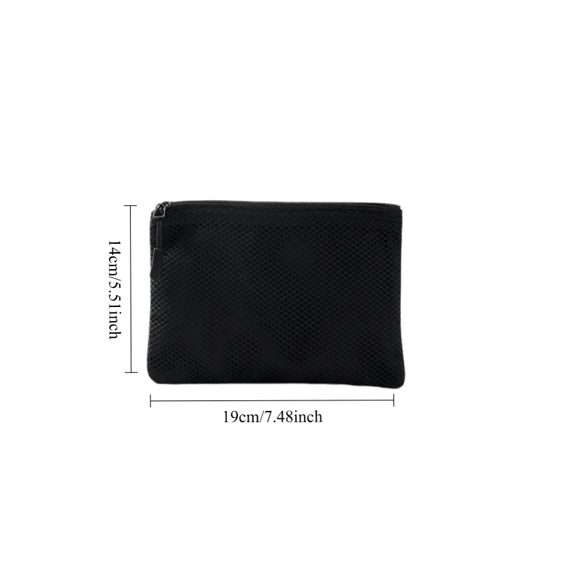 sac de rangement à double fermeture éclair, 1 pièce, sac de rangement multifonctionnel en maille respirante pour la maison et les voyages, sac de rangement portable pour cosmétiques et articles de toilette