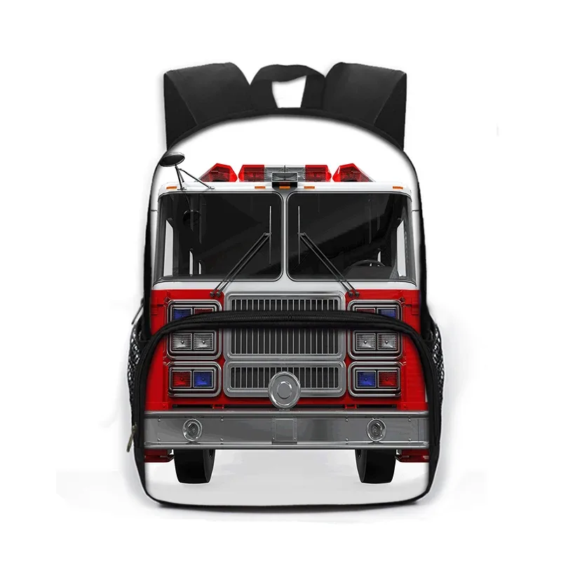 sac à dos imprimé dessin animé de police, voiture, bus, pelle, camion, sac de jour pour enfants, sac de livre pour écoliers de maternelle