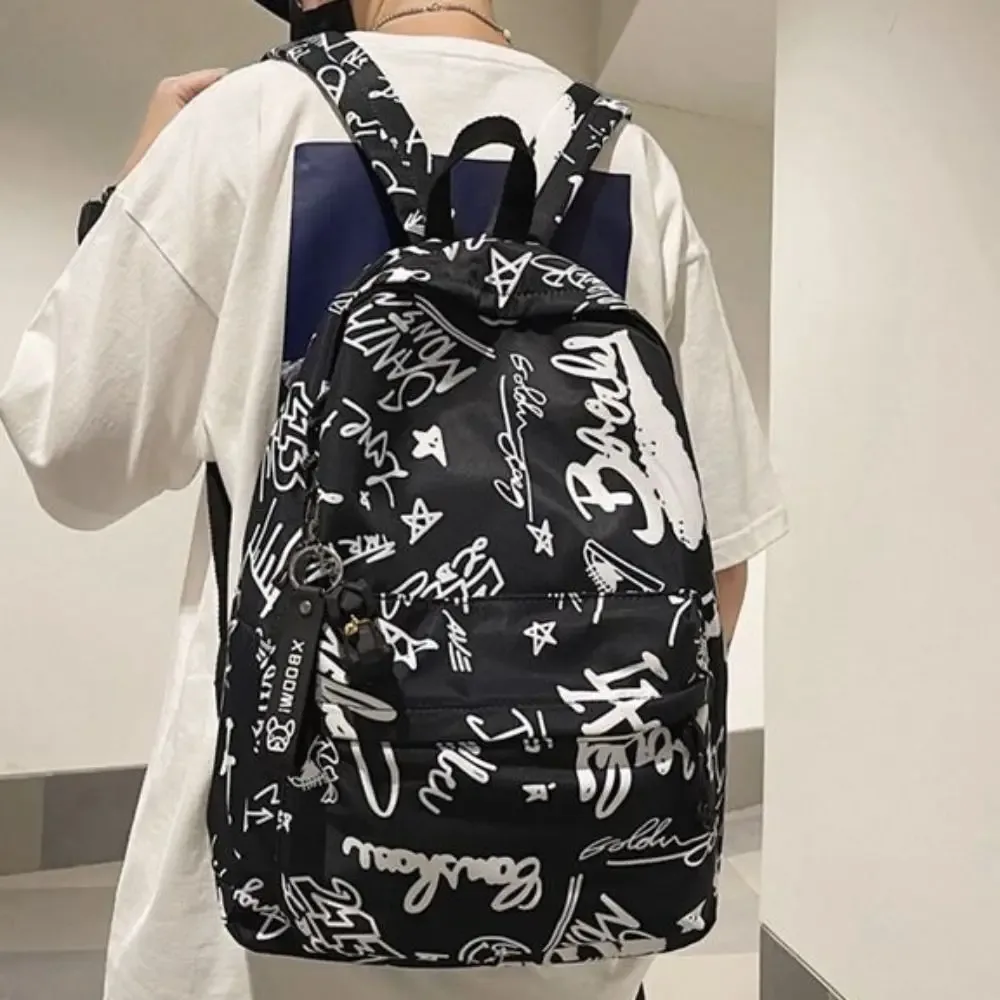 nouveau sac à dos grande capacité tendance graffiti style coréen ultra-léger pour l'école