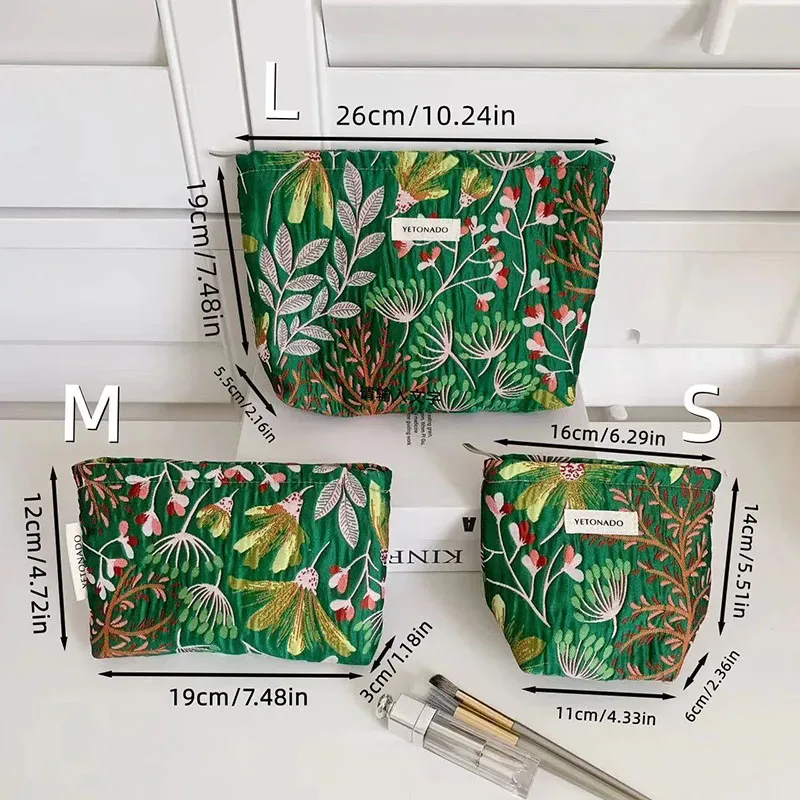 trousse de maquillage pour femmes, trousse à cosmétiques, pochette de toilette à fleurs, étui organisateur, trousse de maquillage, lavage de voyage, pochette de rangement de voyage pour filles